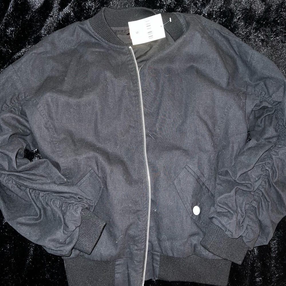 black bomber jacket
